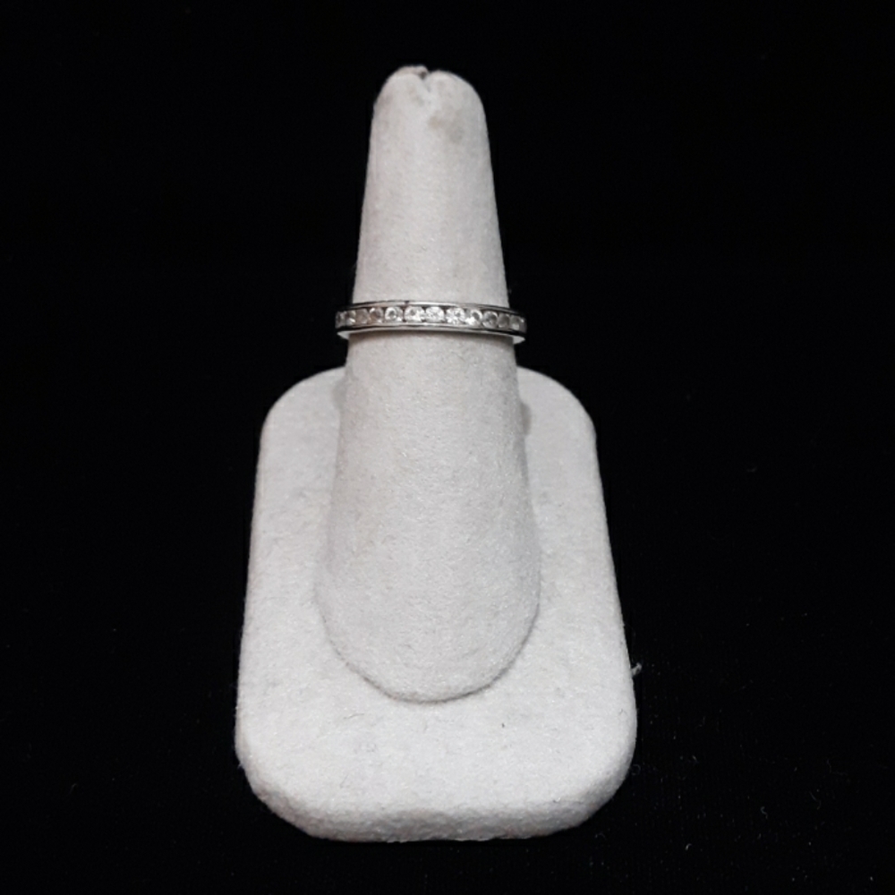Sterling Silver CZ Eternity Band